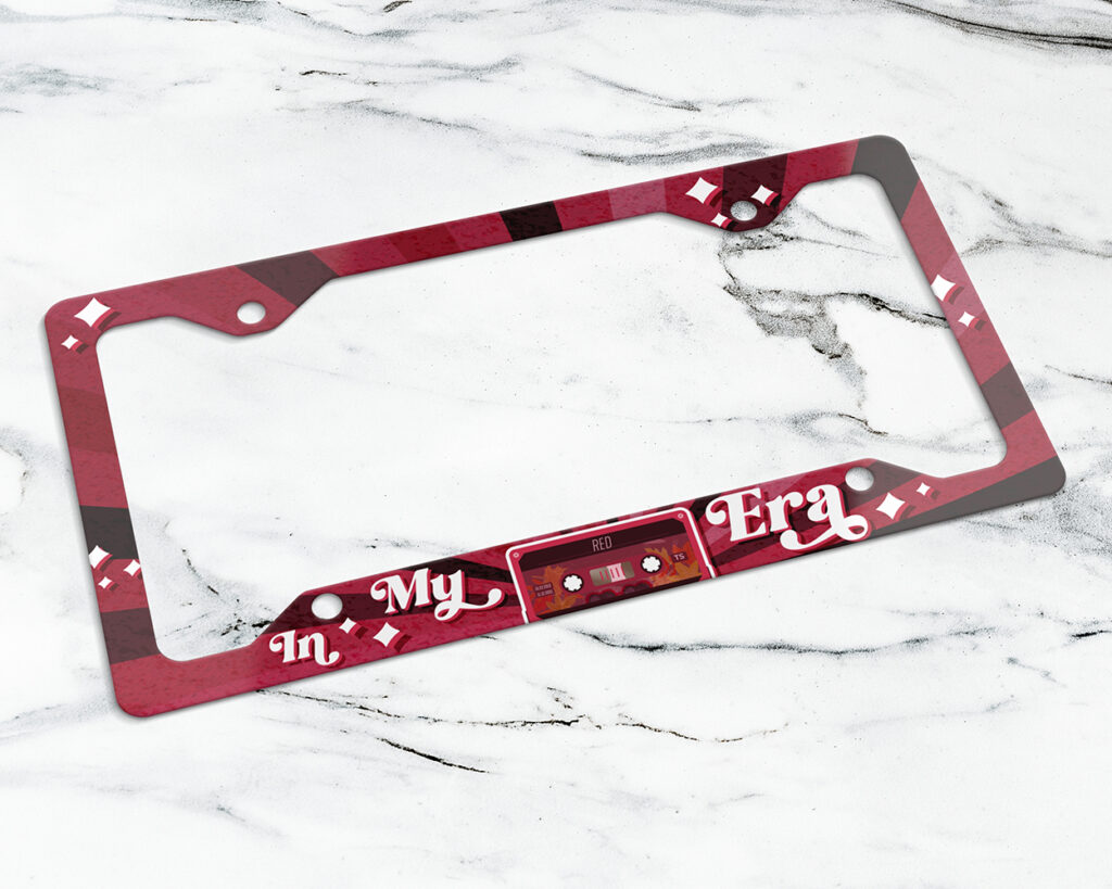 In my Red era vintage cassette tape license plate frame