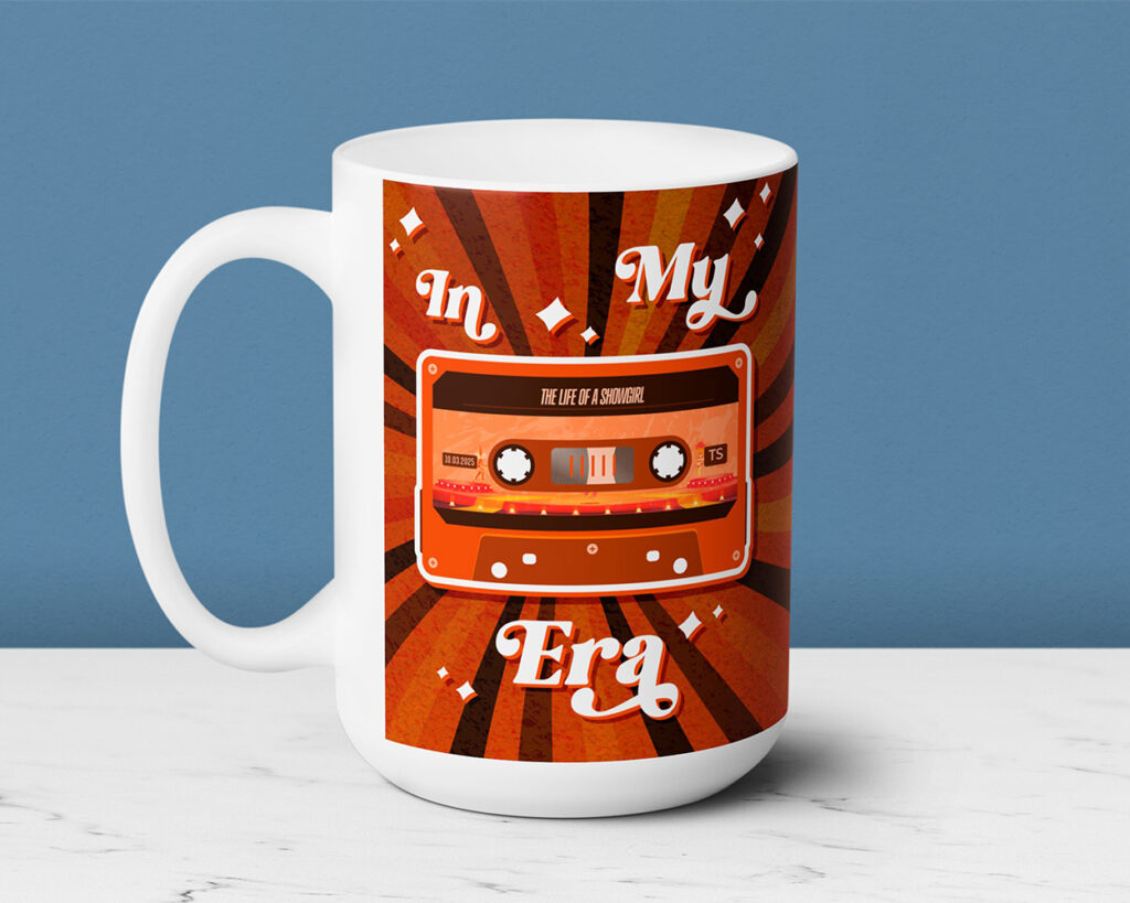 In my Showgirl era vintage cassette tape ceramic mug
