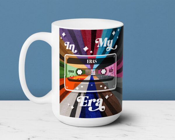 In my Eras era vintage cassette tape ceramic mug