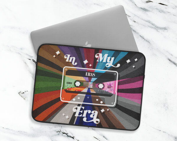 In my Eras era vintage cassette tape laptop sleeve