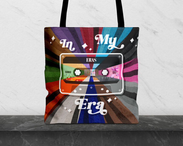 In my Eras era vintage cassette tape tote bag