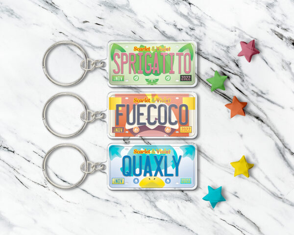 Collection of Paldea starters Horizons anime characters acrylic keychains