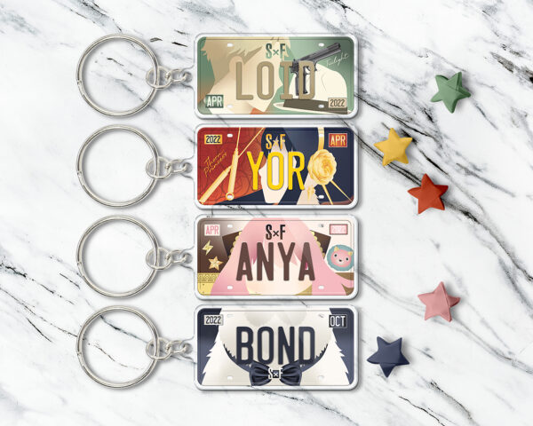 Collection of Spy Family anime characters acrylic keychains