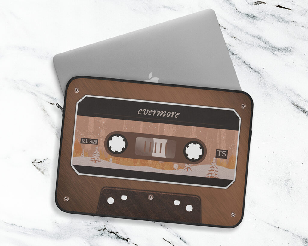 Evermore era cassette tape laptop sleeve