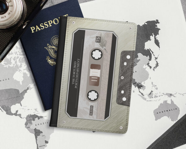 Tortured Poets era cassette tape passport cover