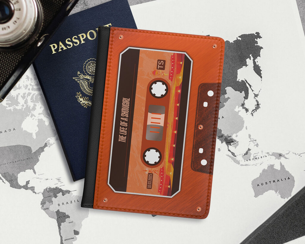 Showgirl era cassette tape passport cover