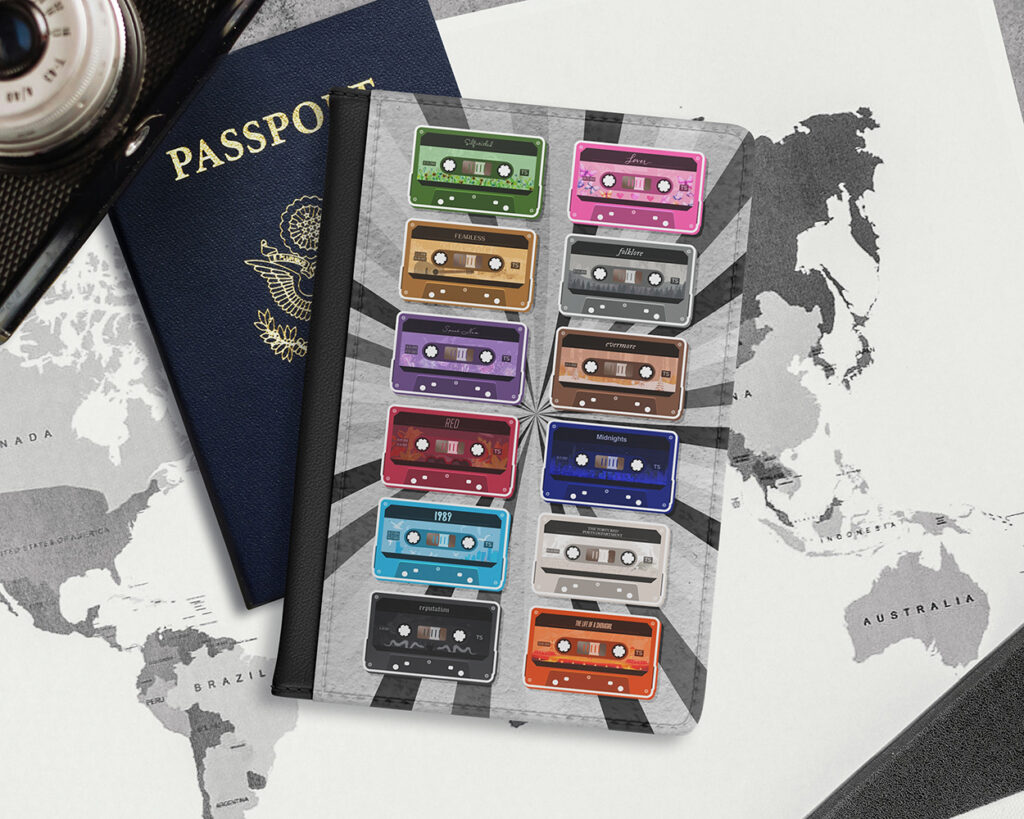 All eras vintage cassette tapes passport cover