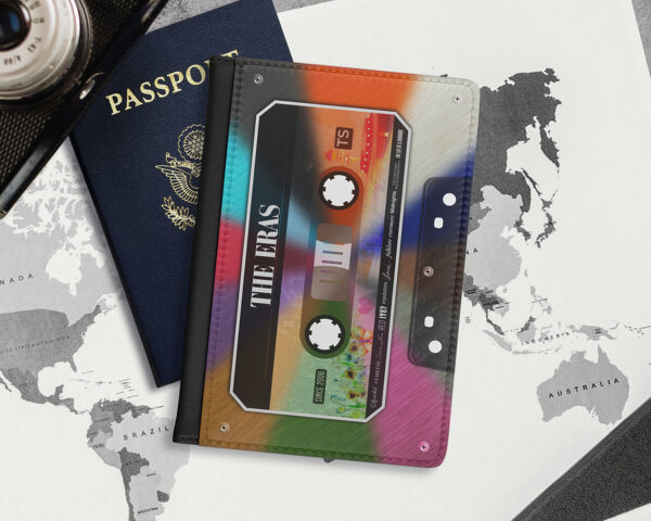 The Eras cassette tape passport cover