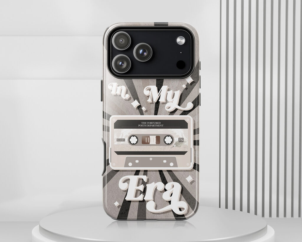 In my Tortured Poets era vintage cassette tape phone case