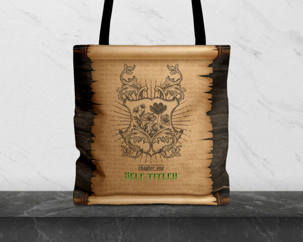 Self-titled era medieval scroll tote bag