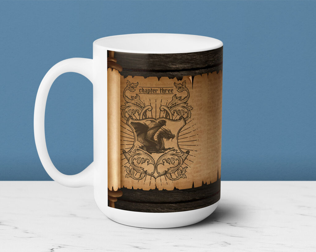 Speak Now era medieval scroll ceramic mug