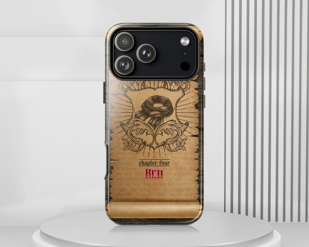 Red era medieval scroll phone case
