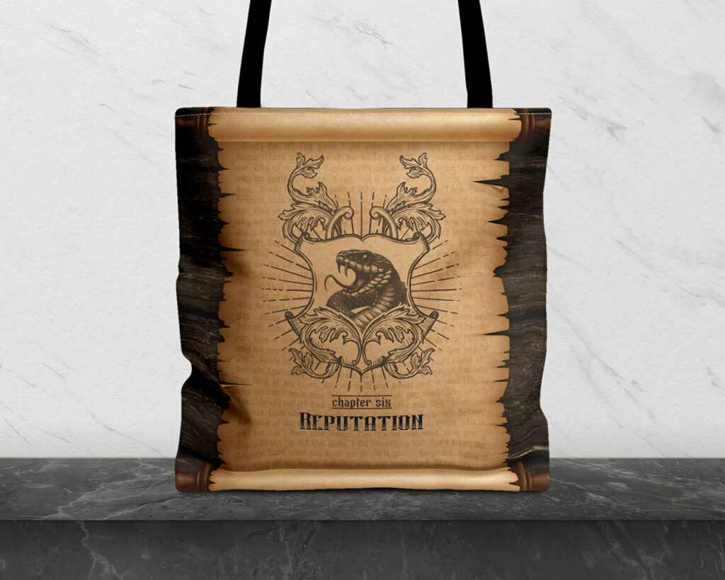 Reputation era medieval scroll tote bag