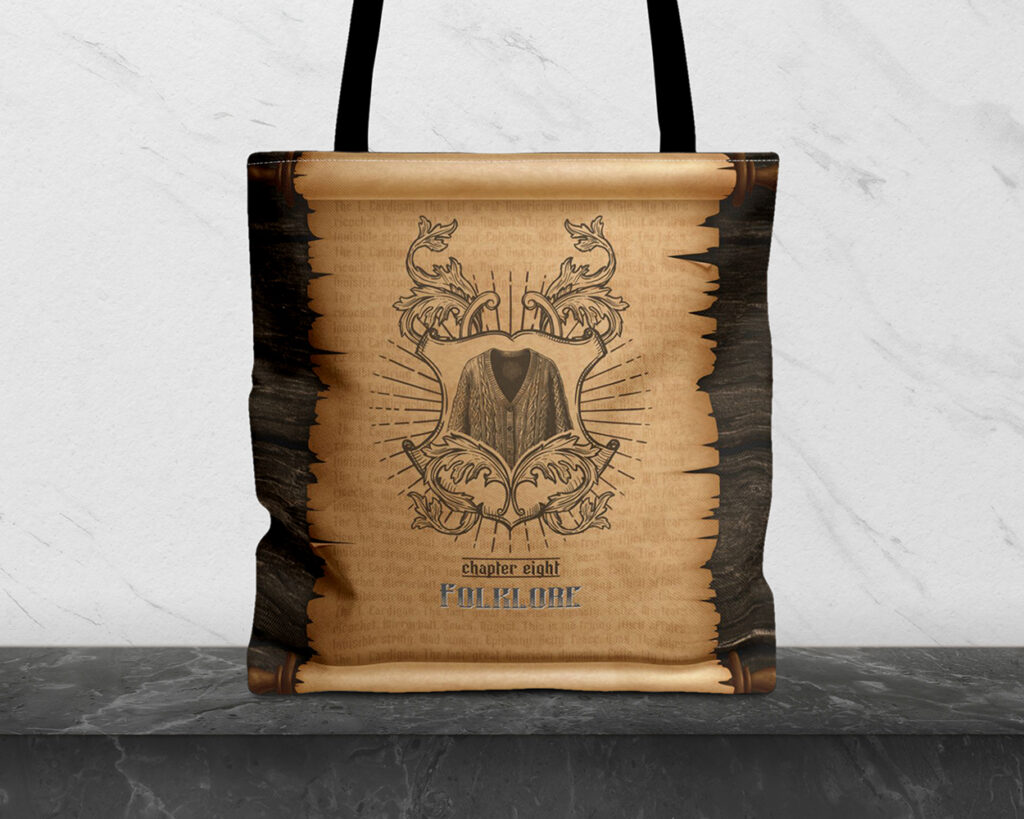 Folklore era medieval scroll tote bag