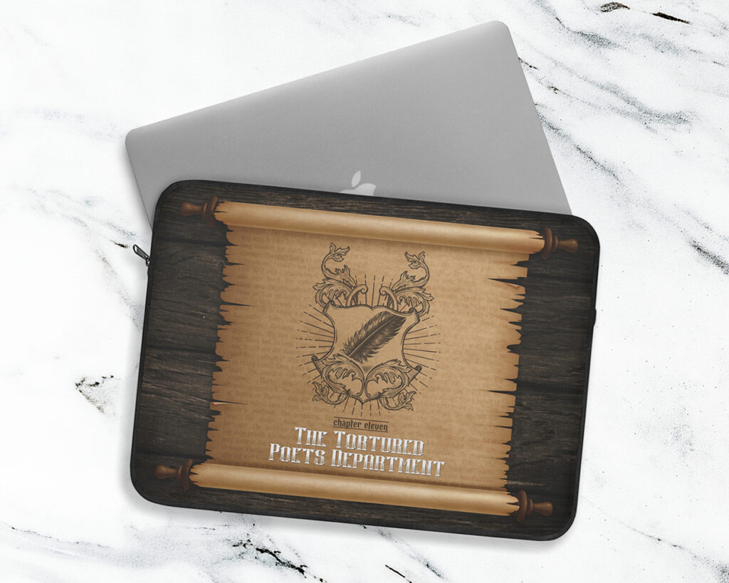 Tortured Poets era medieval scroll laptop sleeve