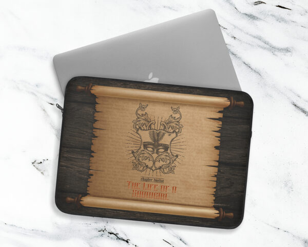 Showgirl era medieval scroll laptop sleeve
