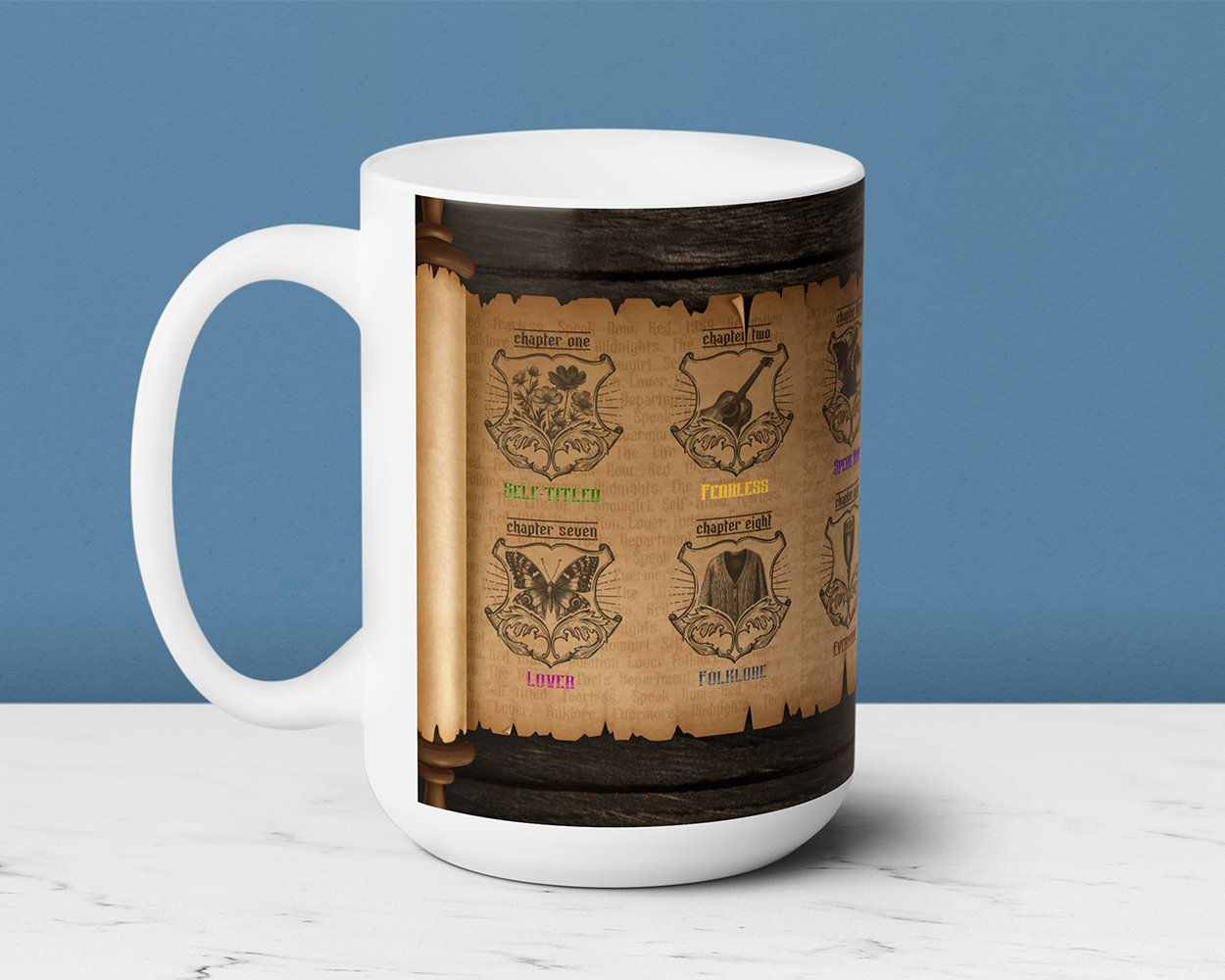 All eras medieval scroll ceramic mug