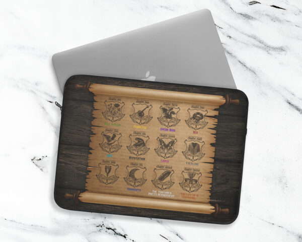 All eras medieval scroll laptop sleeve