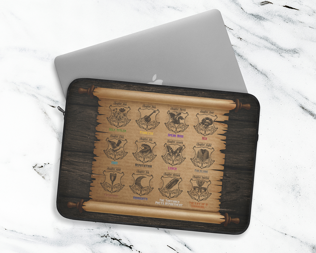 All eras medieval scroll laptop sleeve