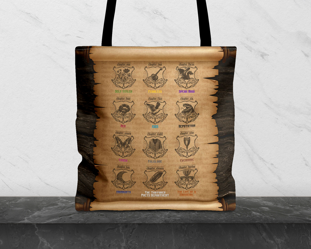 All eras medieval scroll tote bag