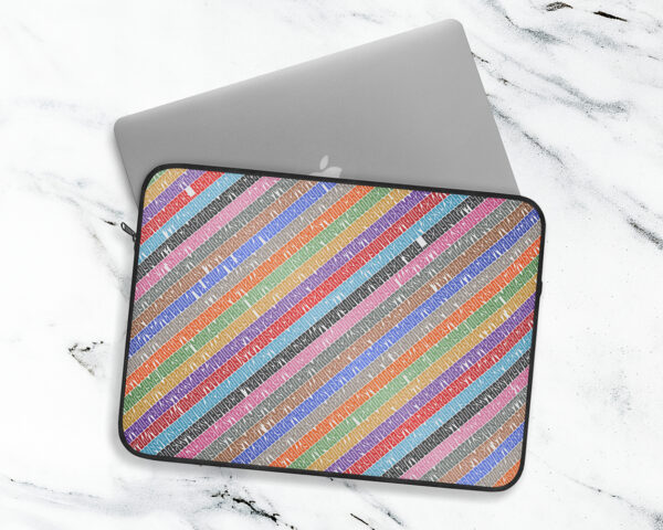 Song titles Era color stripes laptop sleeve