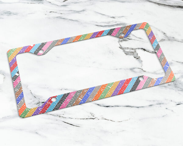 Song titles Era color stripes license plate frame