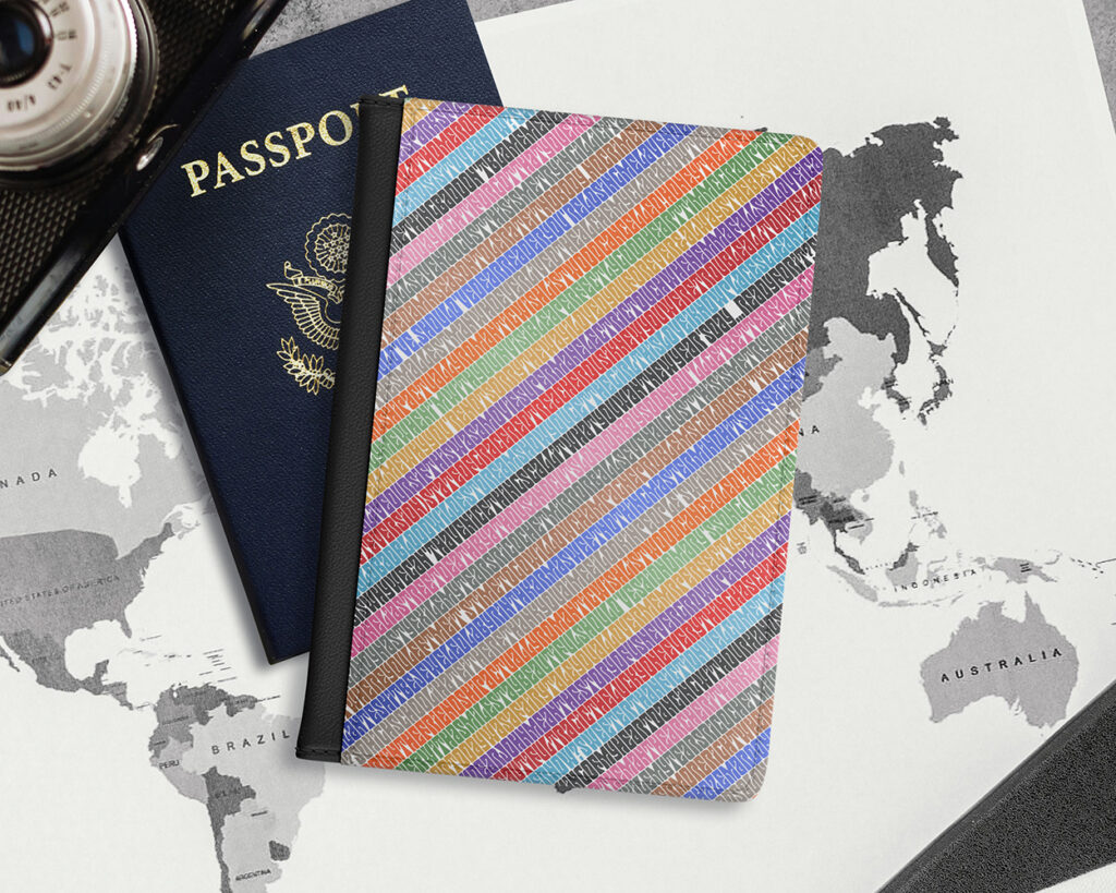Song titles Era color stripes passport cover