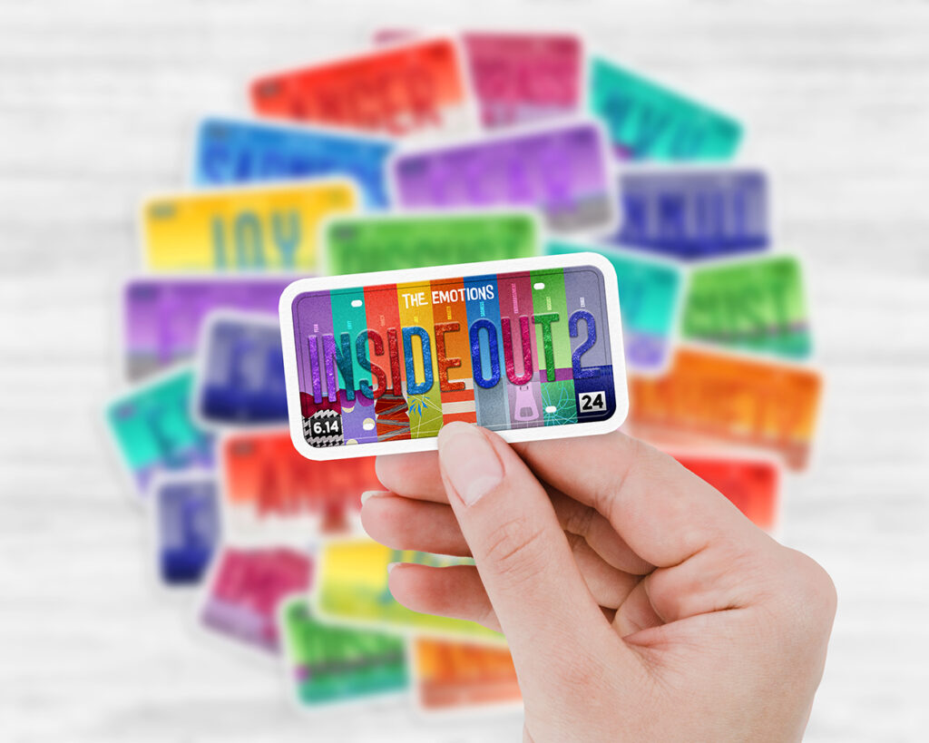 InsideOut 2 (2024) movie license plate sticker
