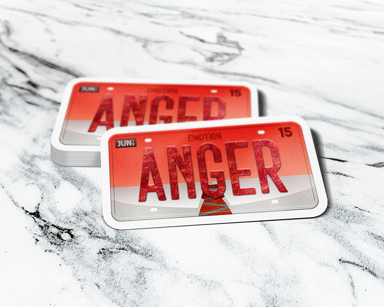 Anger emotion license plate sticker - Image 2