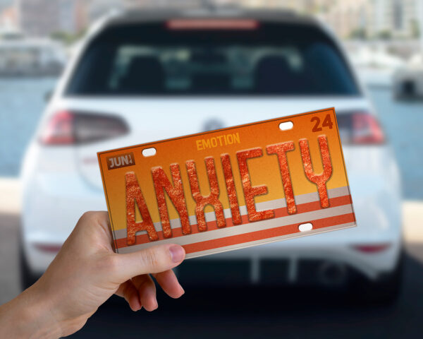 Anxiety emotion bumper sticker