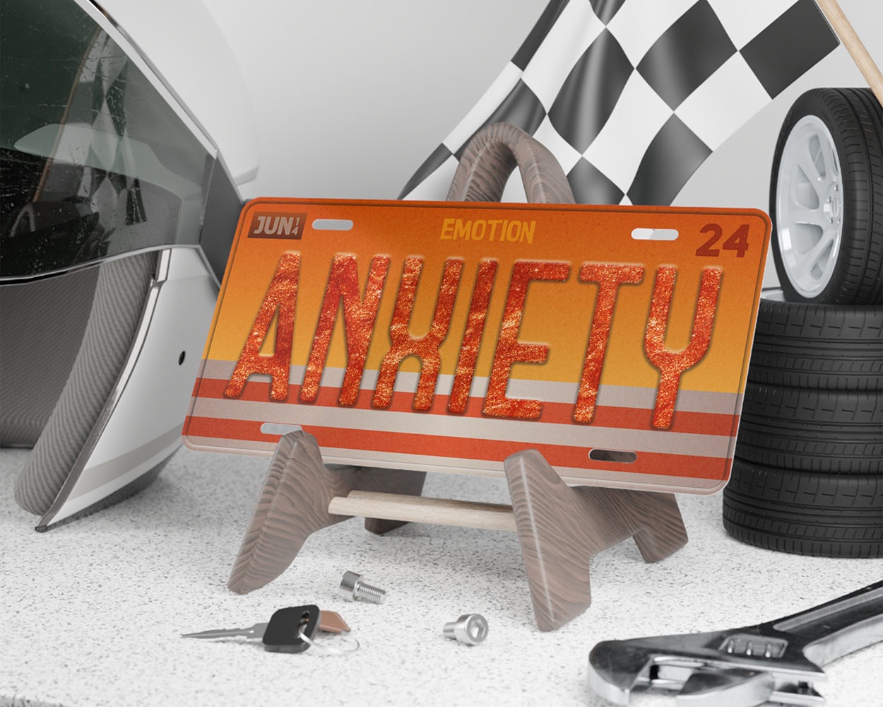 Anxiety emotion license plate - Image 2