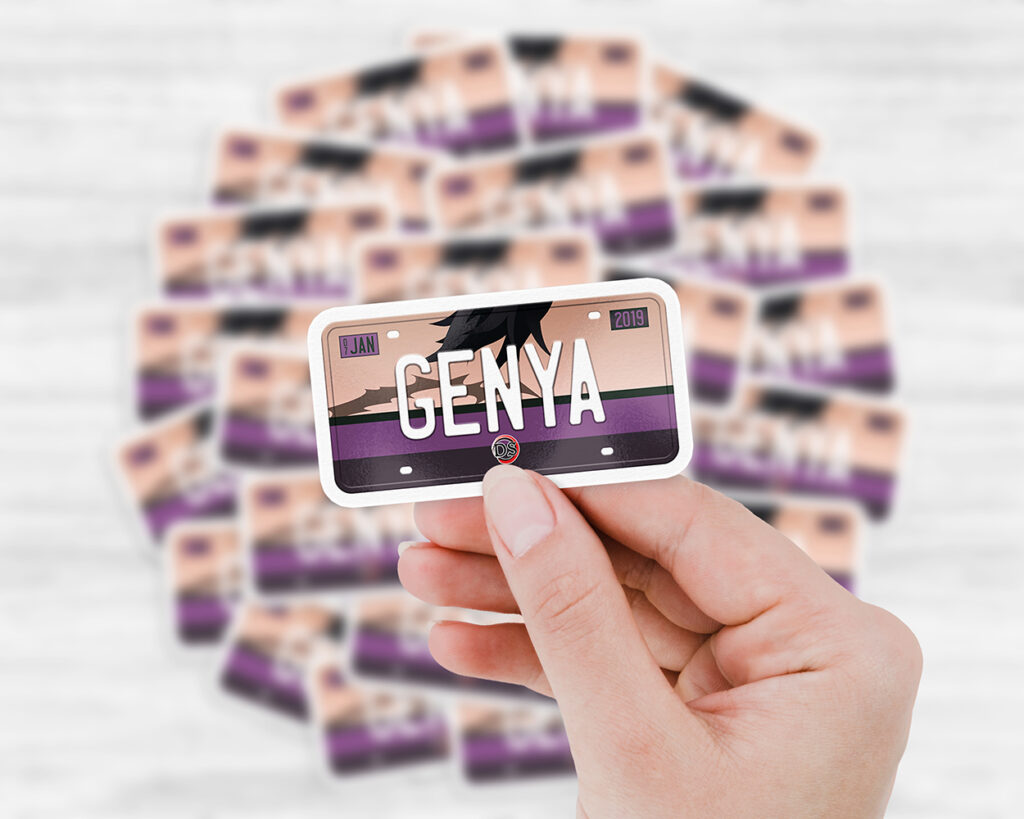 Genya Shinazugawa license plate sticker