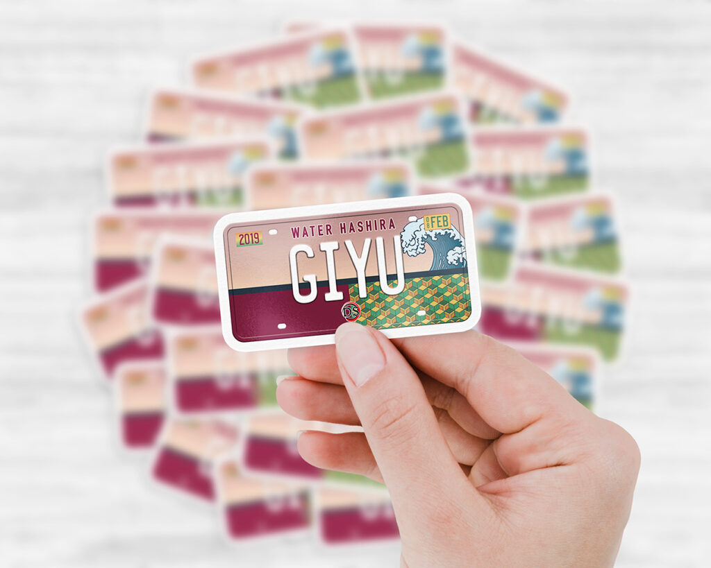 Giyu Tomioka Hashira license plate sticker