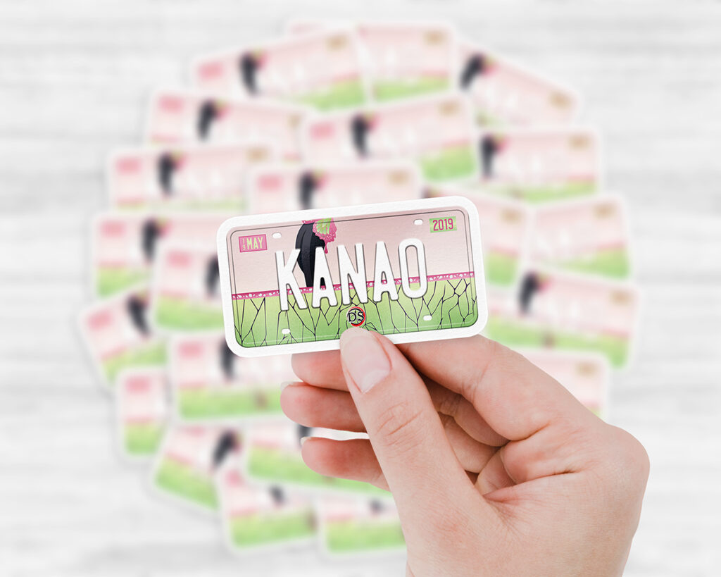 Kanao Tsuyuri license plate sticker