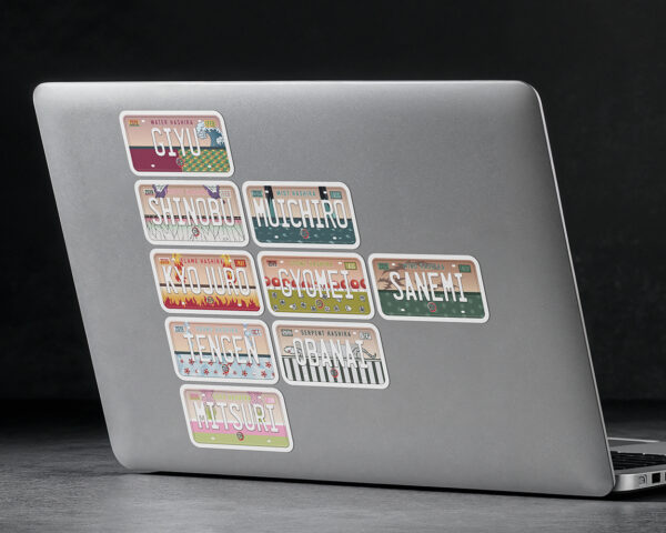 Collection of the Hashira KnY anime characters license plate stickers