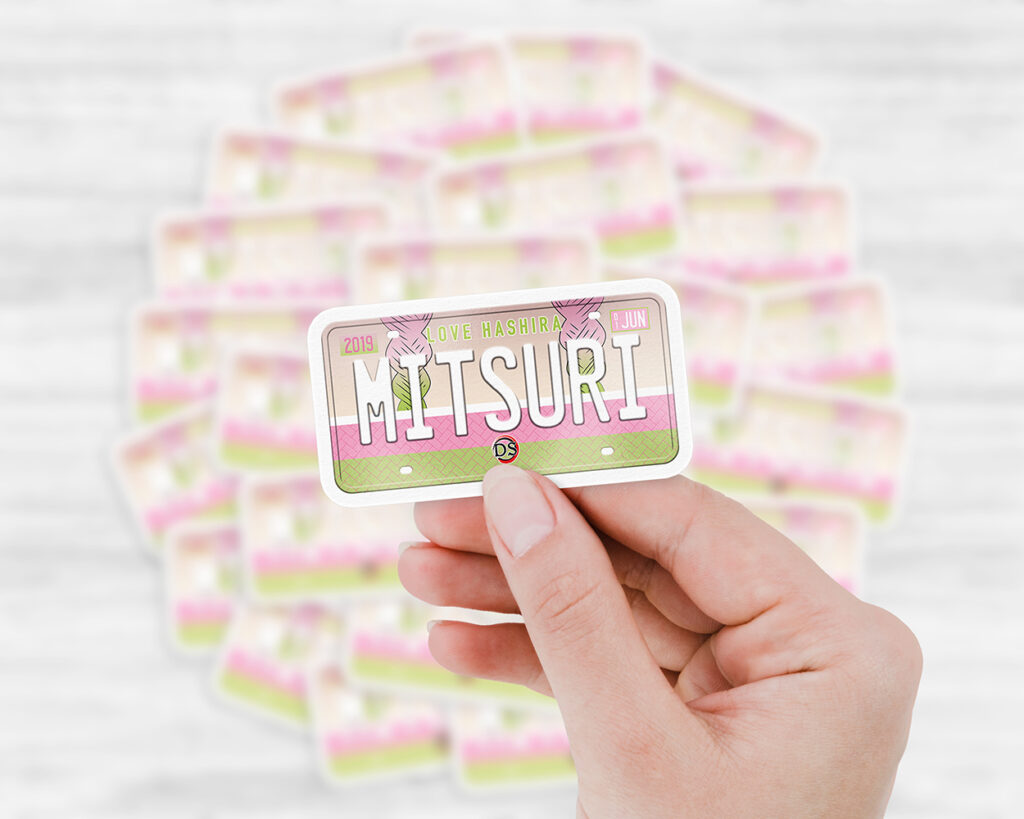 Mitsuri Kanroji Hashira license plate sticker
