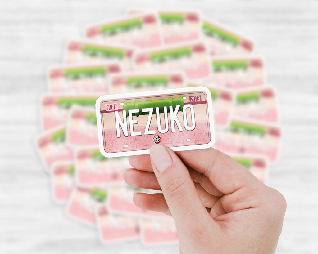Nezuko Kamado license plate sticker