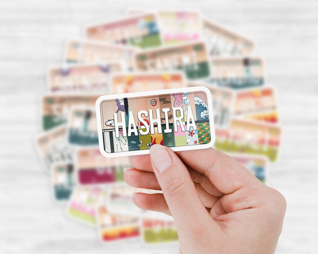 The Hashira license plate sticker