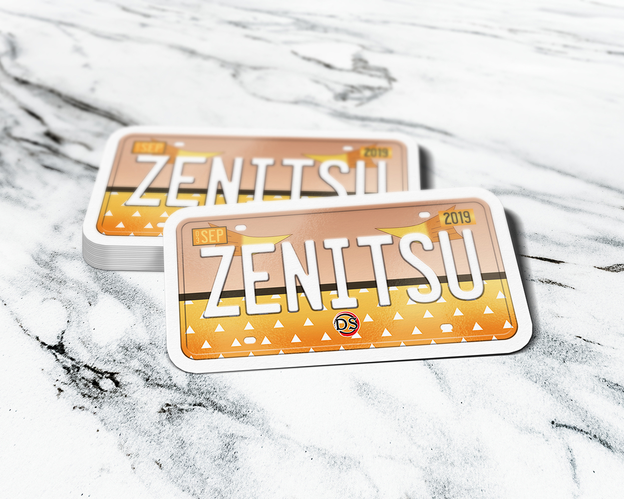 Zenitsu Agatsuma license plate sticker - Image 2