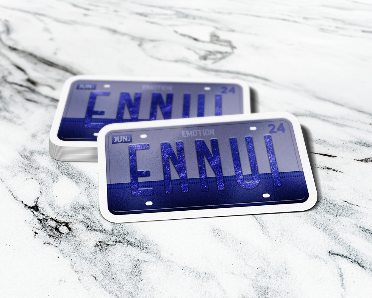Ennui emotion license plate sticker - Image 2