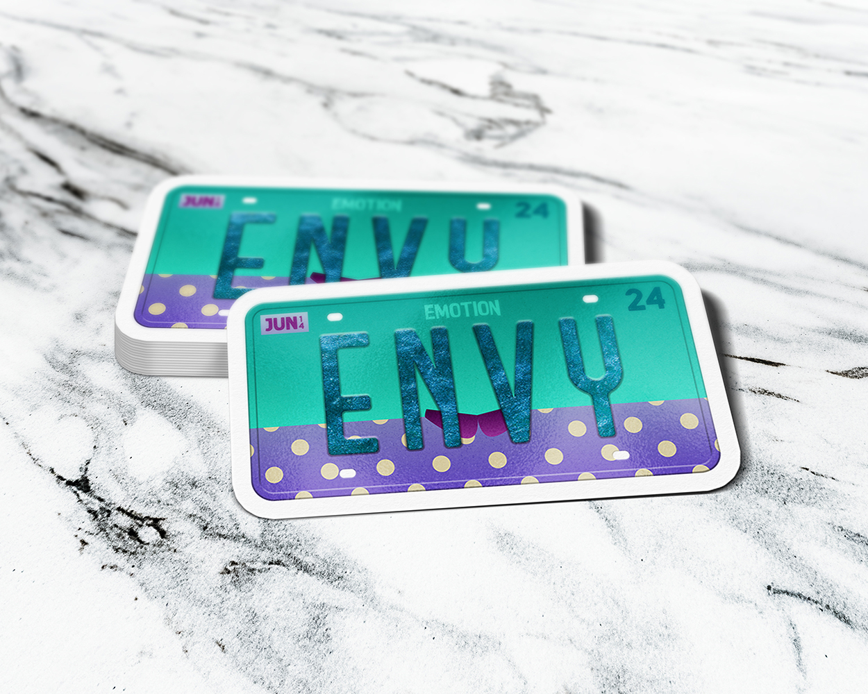 Envy emotion license plate sticker - Image 2