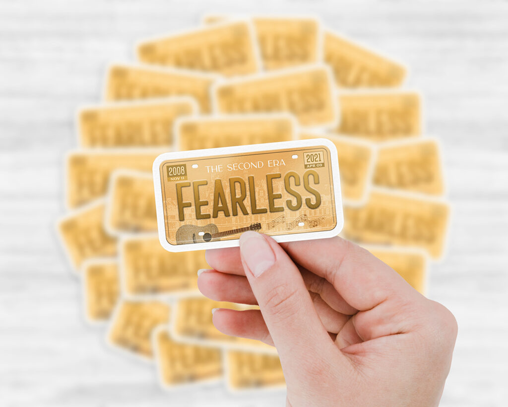 Fearless era license plate sticker