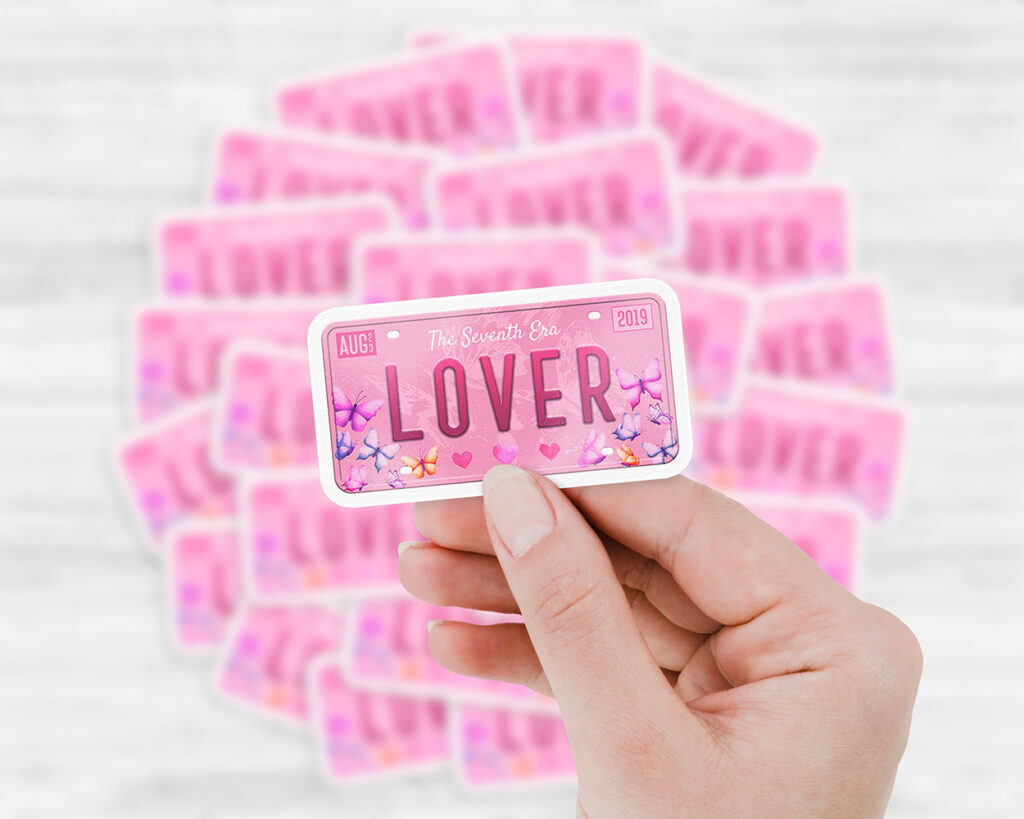 Lover era license plate sticker