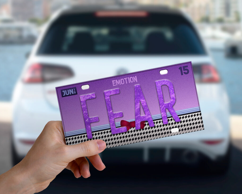 Fear emotion bumper sticker