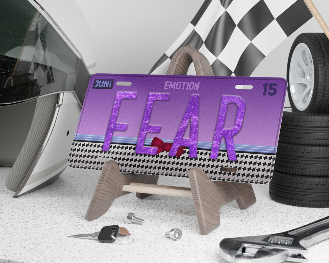 Fear emotion license plate - Image 2