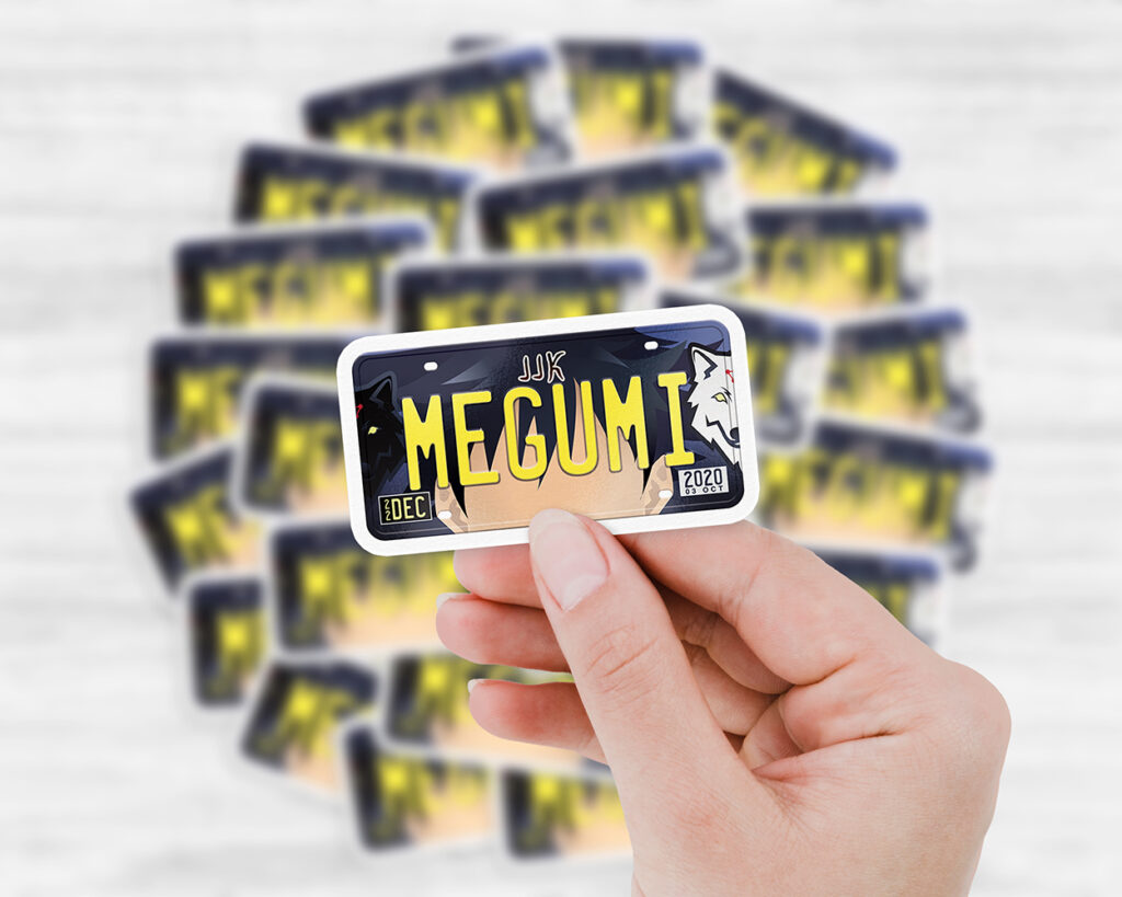 Megumi Fushiguro license plate sticker