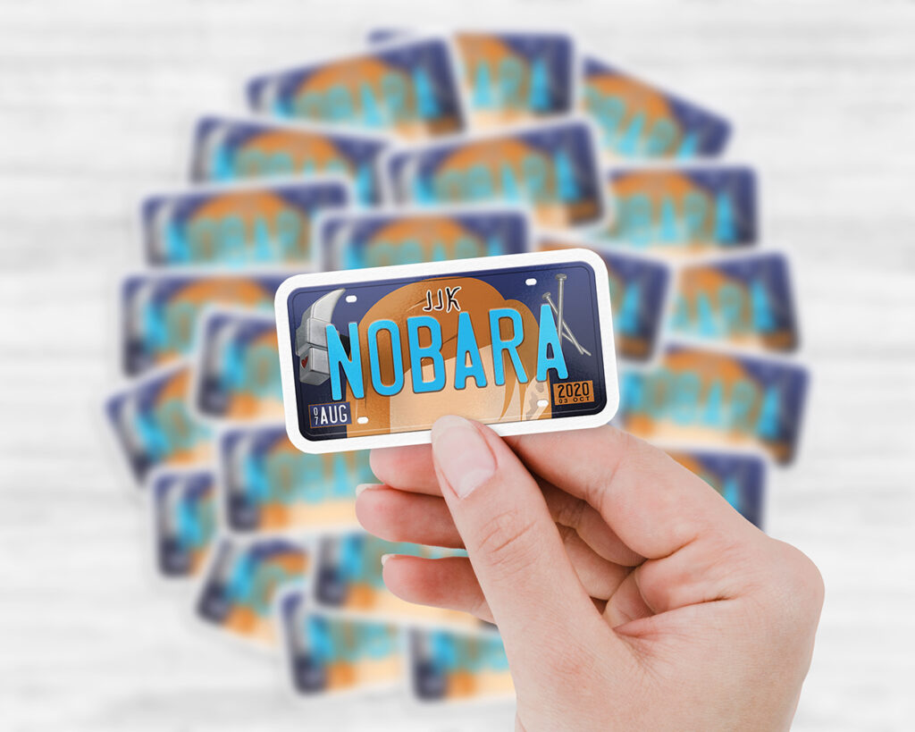 Nobara Kugisaki license plate sticker