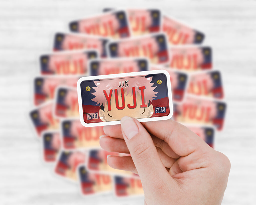 Yuji Itadori license plate sticker