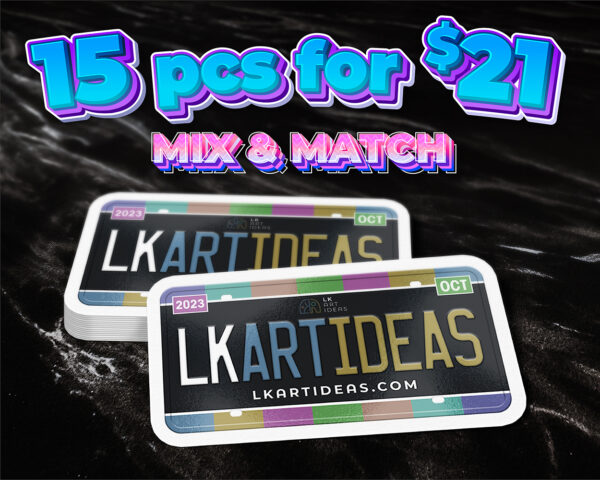 Mix-and-match set of stickers