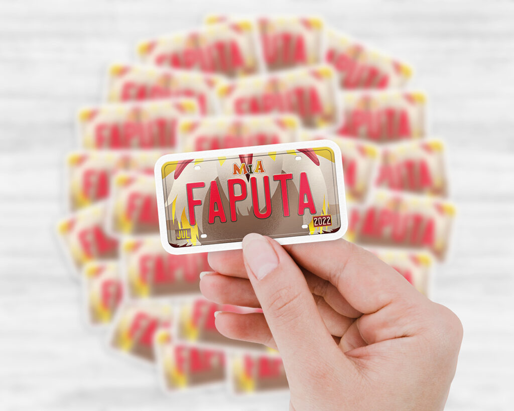 Faputa license plate sticker